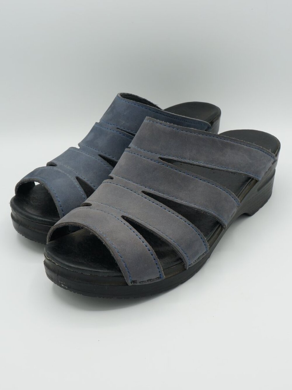 Dansko Sophie Women's EU 41 (US 10.5-11) Blue Nubuck Strappy Slide Sandals
